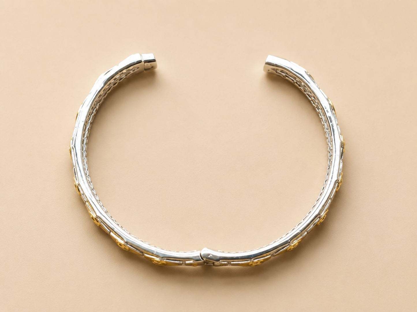 Imperial Two-Tone Screw Bangle – 925 Sterling Silver