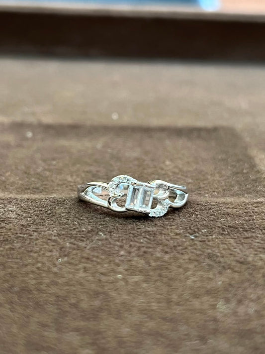 925 Sterling Silver Geometric Halo Ring for Women | Emerald-Cut CZ Statement Ring