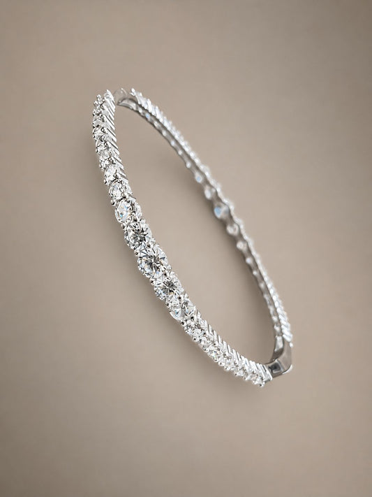 925 Sterling Silver Tennis Bracelet with Zircon Stones