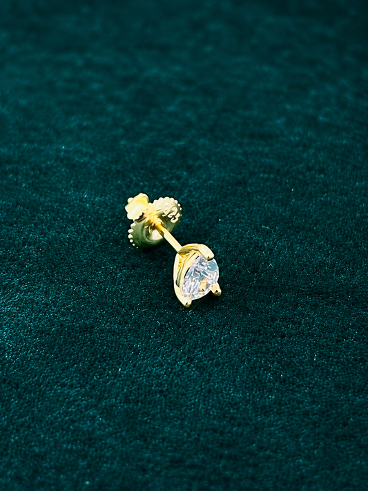 925 Sterling Silver Pear-Cut Zircon Stud Earrings