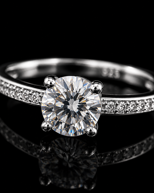 Silverya Classic Round Solitaire Ring – 925 Sterling Silver | Size 7