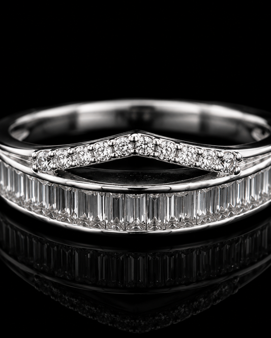 Silverya Celestial Baguette Stack Ring – 925 Sterling Silver
