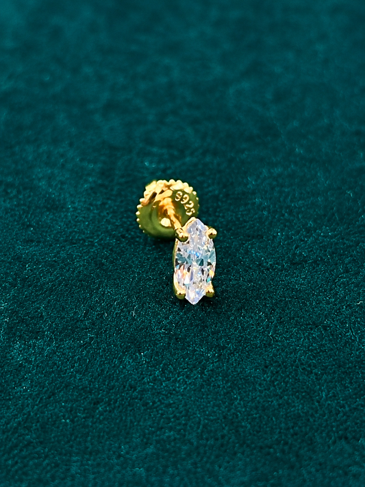 Celeste Marquise Solitaire Stud Earrings – 925 Sterling Silver