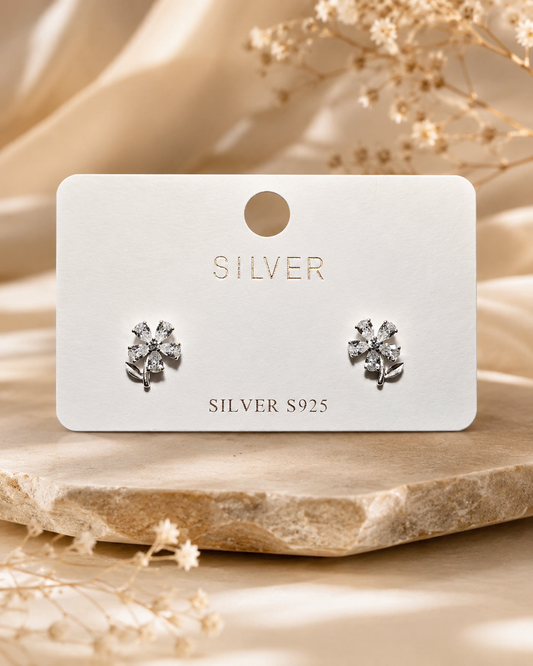 925 Sterling Silver Lucky Clover Stud Earrings