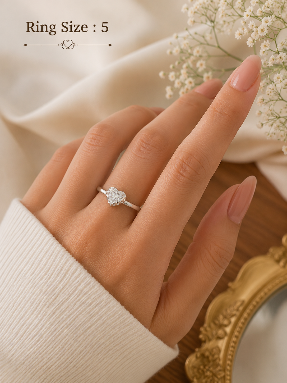 925 Sterling Silver Sparkling Heart Ring for Women | Cubic Zirconia Love Ring