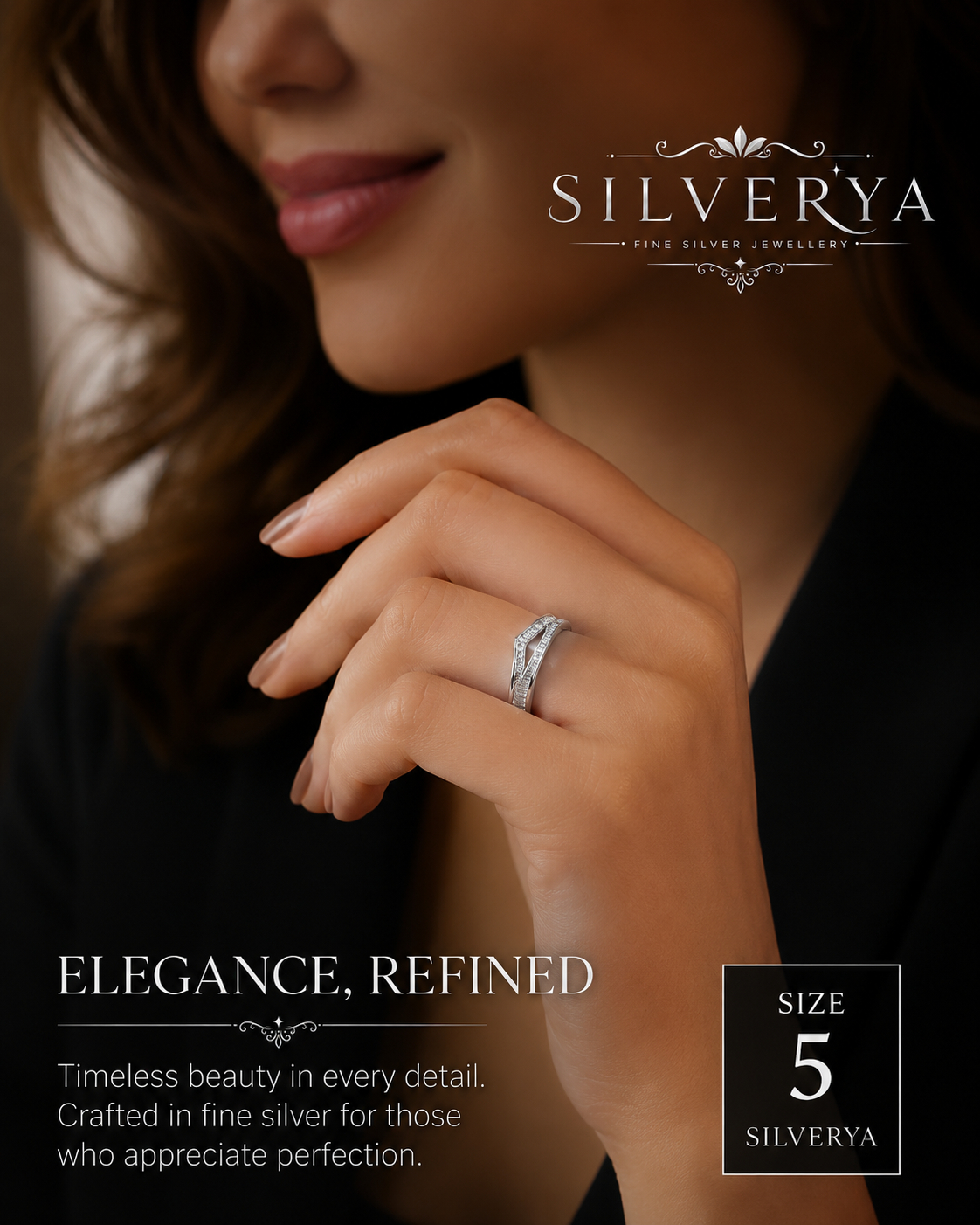 Silverya Celestial Baguette Stack Ring – 925 Sterling Silver