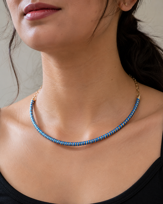 Silverya 925 Sterling Silver Gold Polished Textured Choker Necklace for Women