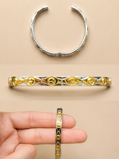 Imperial Two-Tone Screw Bangle – 925 Sterling Silver