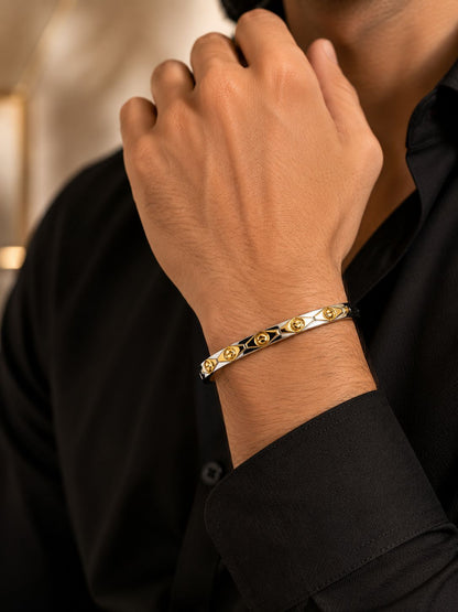 Imperial Two-Tone Screw Bangle – 925 Sterling Silver