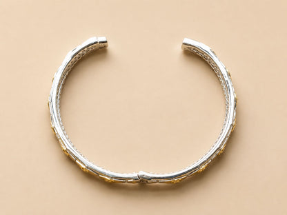 Imperial Two-Tone Screw Bangle – 925 Sterling Silver