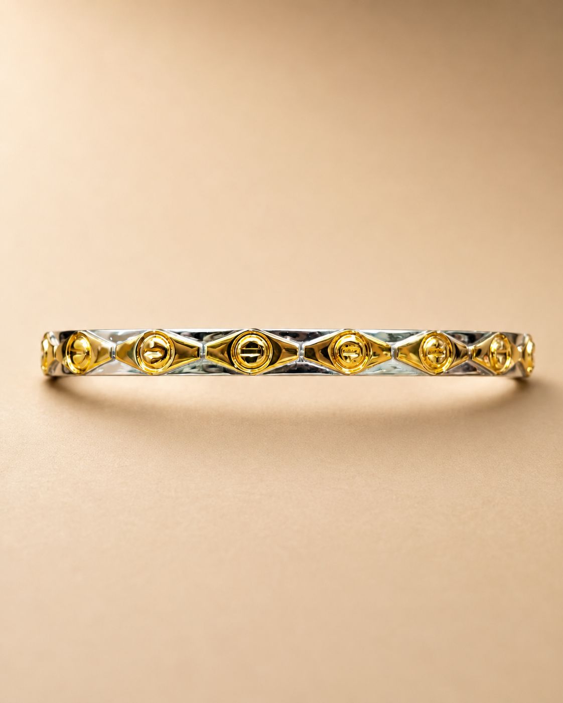 Imperial Two-Tone Screw Bangle – 925 Sterling Silver
