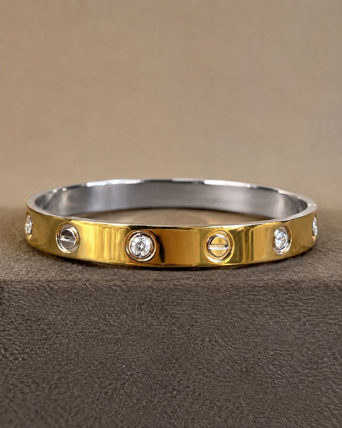 Infinity Shine 925 Silver Gold-Polish Statement Bracelet