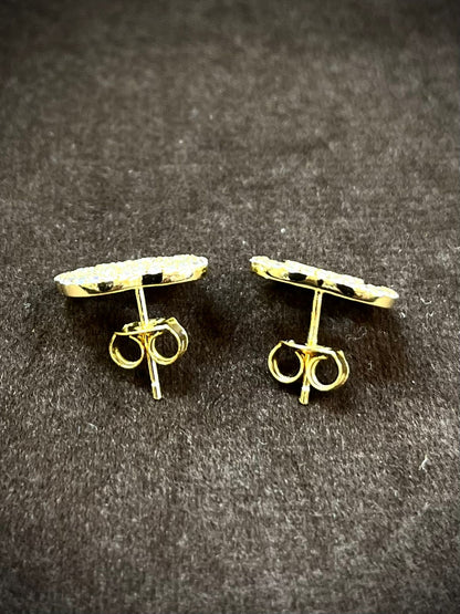 Luxe Dual-Tone Clover Zircon Stud Earrings – 925 Sterling Silver