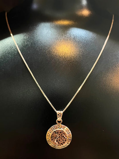 925 Silver Rose Gold Honeycomb Bee Pendant Necklace