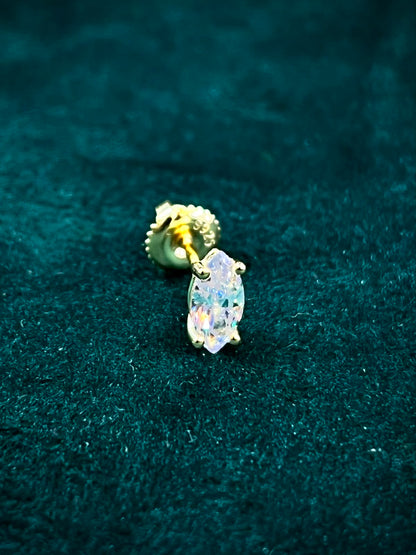 Celeste Marquise Solitaire Stud Earrings – 925 Sterling Silver