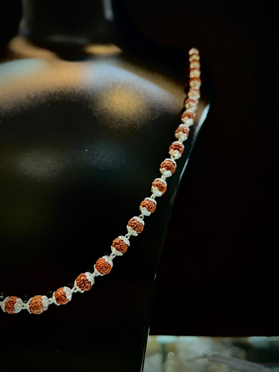 Divine 925 Silver Rudraksha Mala – Handcrafted Spiritual Necklace for Men & Women