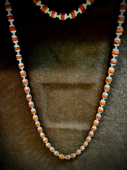 Divine 925 Silver Rudraksha Mala – Handcrafted Spiritual Necklace for Men & Women