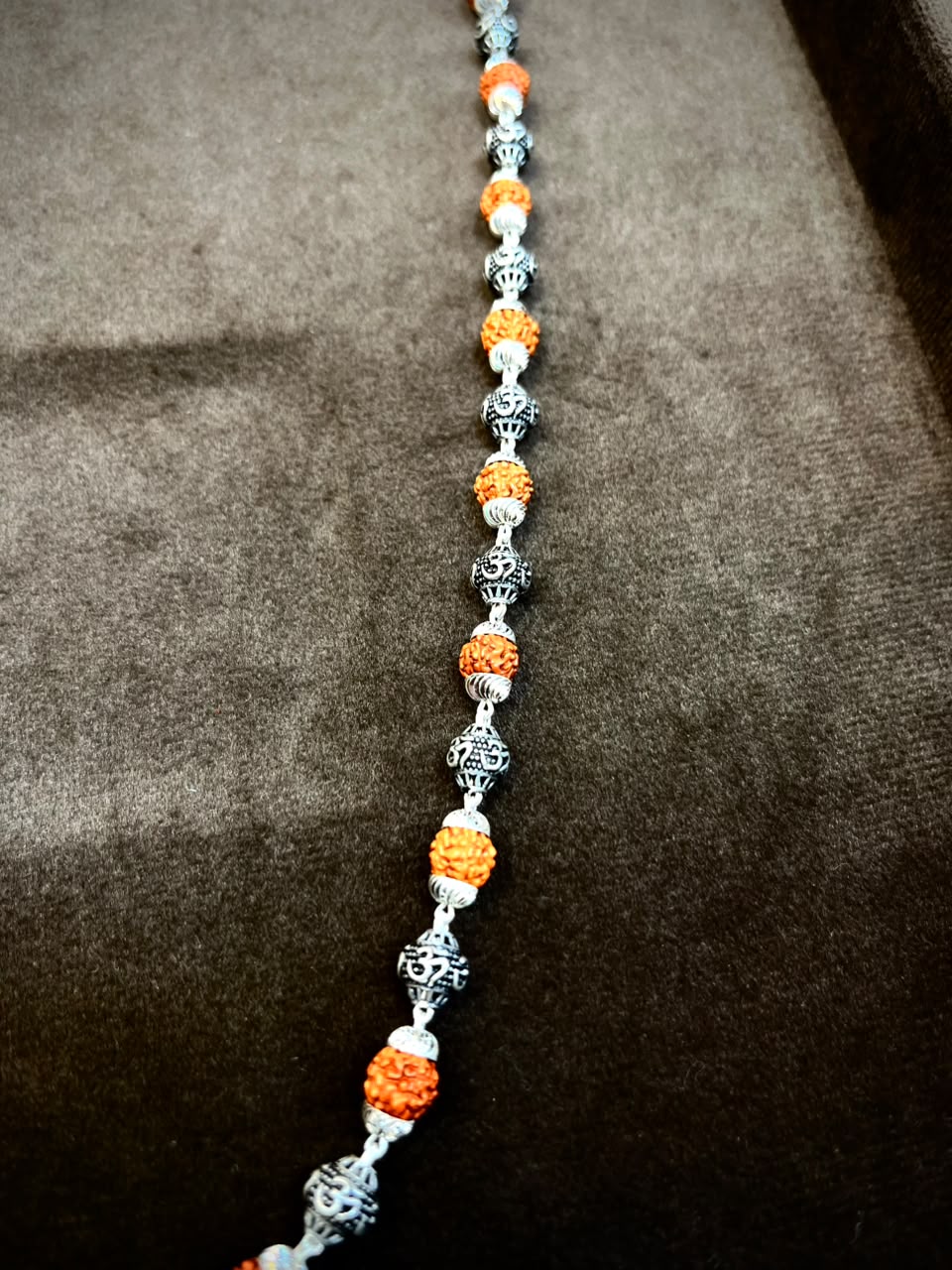 925 Sterling Silver Om Rudraksha Mala – Sacred Spiritual Necklace for Men & Women