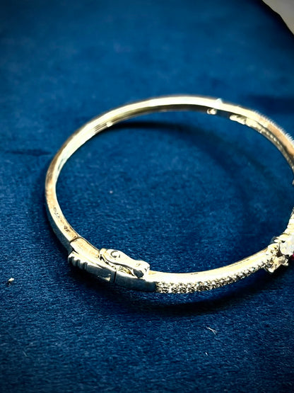 Blooming Ruby Floral 925 Sterling Silver Bracelet