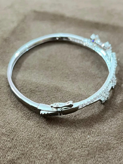 Celestial Blossom 925 Sterling Silver Bracelet – Diamond Sparkle Floral Elegance