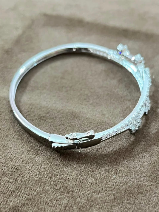 Celestial Blossom 925 Sterling Silver Bracelet – Diamond Sparkle Floral Elegance