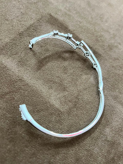 Celestial Blossom 925 Sterling Silver Bracelet – Diamond Sparkle Floral Elegance