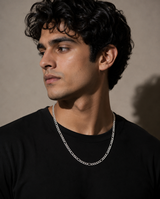 925 Sterling Silver Figaro Chain Necklace for Men & Women