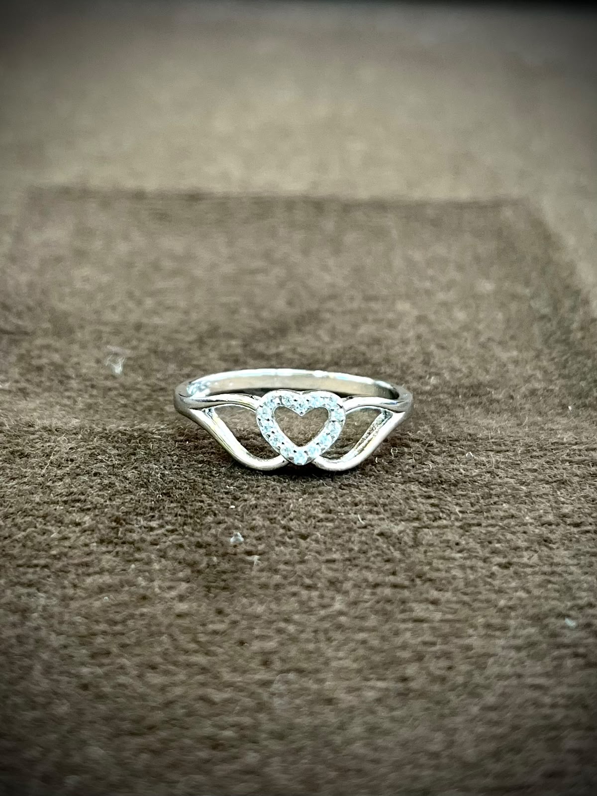 925 Sterling Silver Open Heart Ring for Women