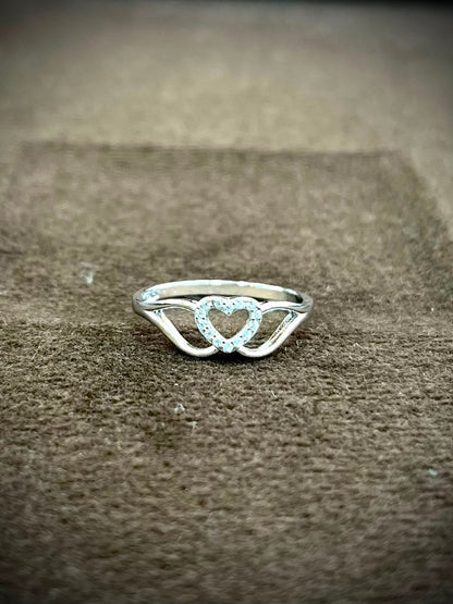 925 Sterling Silver Open Heart Ring for Women
