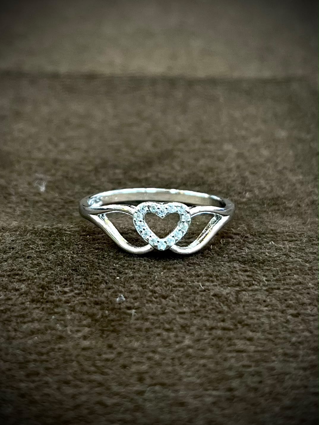 925 Sterling Silver Open Heart Ring for Women
