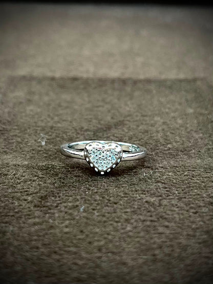 925 Sterling Silver Sparkling Heart Ring for Women | Cubic Zirconia Love Ring
