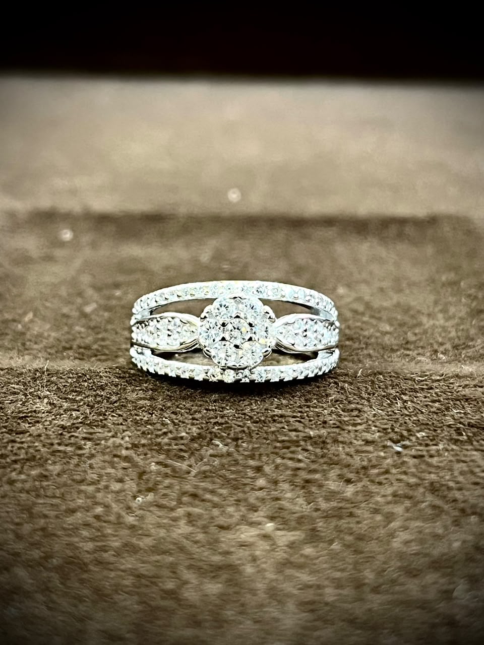 925 Sterling Silver Floral Halo Ring for Women | Sparkling CZ Statement Ring
