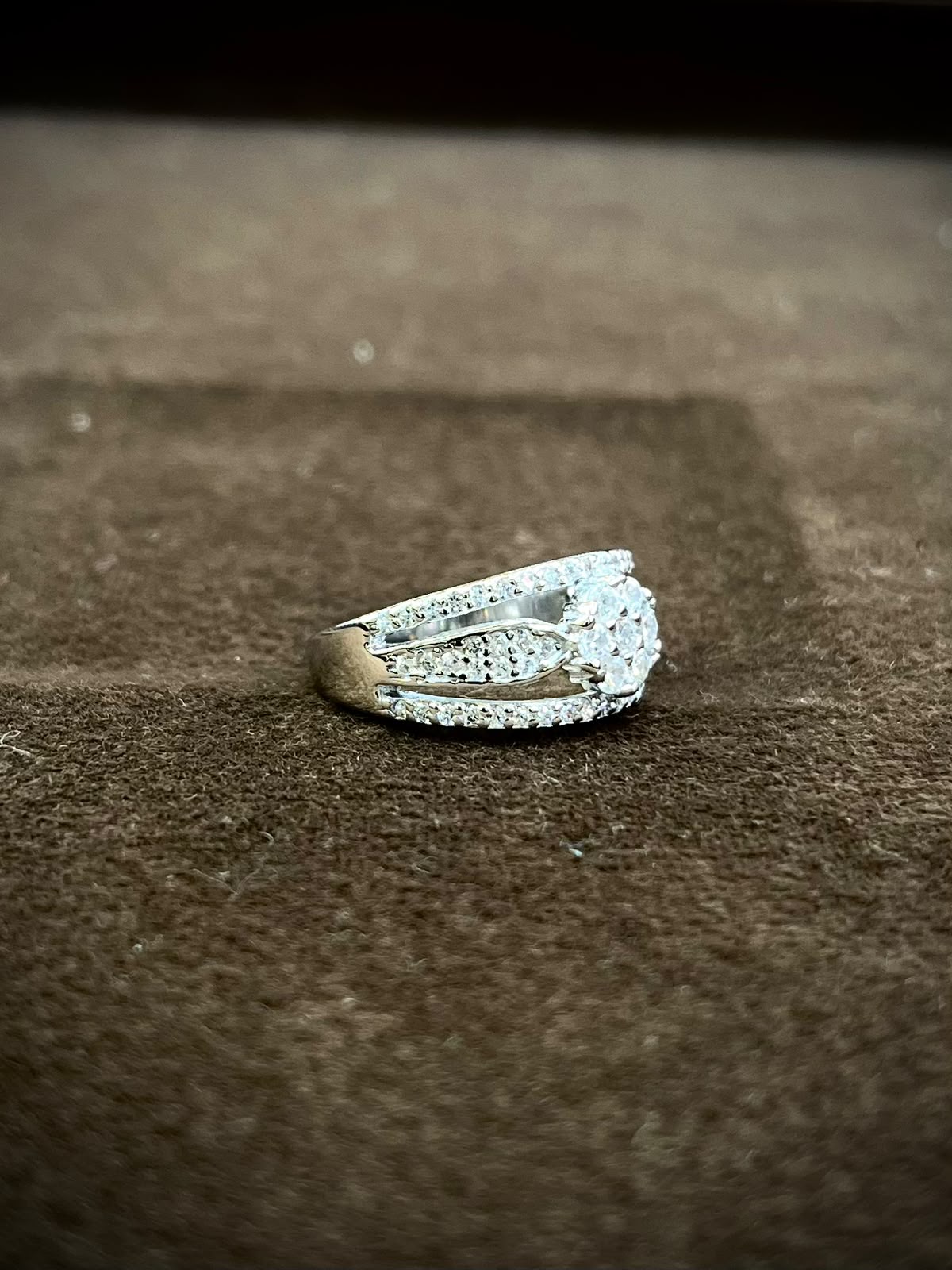 925 Sterling Silver Floral Halo Ring for Women | Sparkling CZ Statement Ring