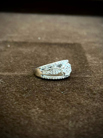 925 Sterling Silver Floral Halo Ring for Women | Sparkling CZ Statement Ring