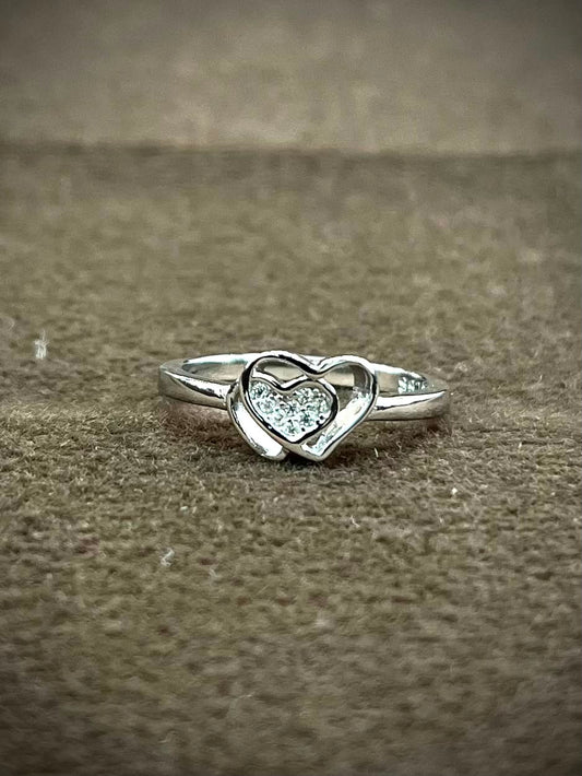 925 Sterling Silver Double Heart Ring for Women | Sparkling CZ Love Ring