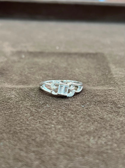 925 Sterling Silver Geometric Halo Ring for Women | Emerald-Cut CZ Statement Ring