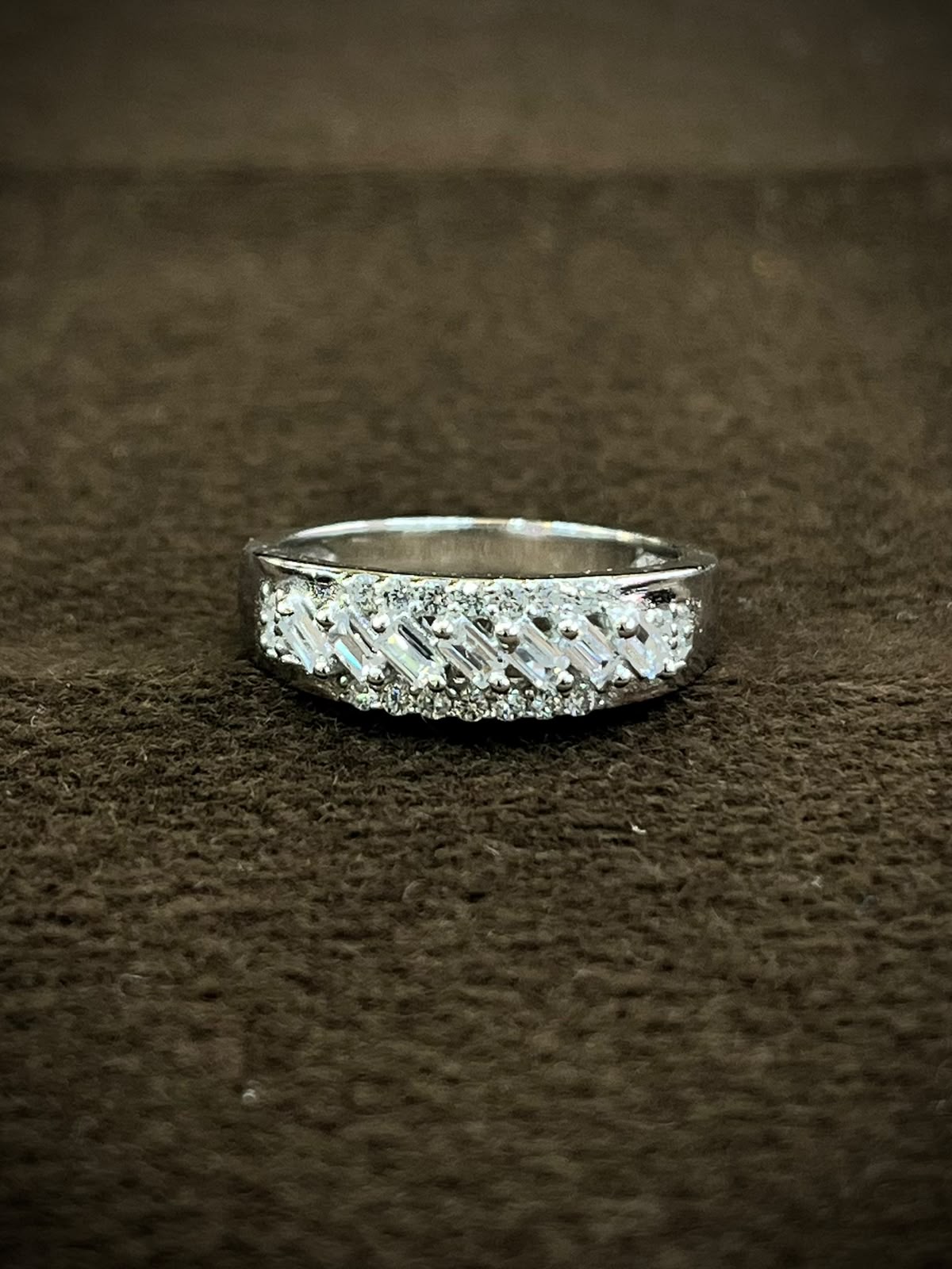 925 Sterling Silver Baguette CZ Band Ring for Women | Elegant Sparkling Statement Ring