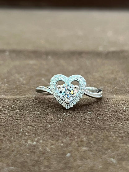925 Sterling Silver Heart Halo Ring for Women | Sparkling CZ Love Ring