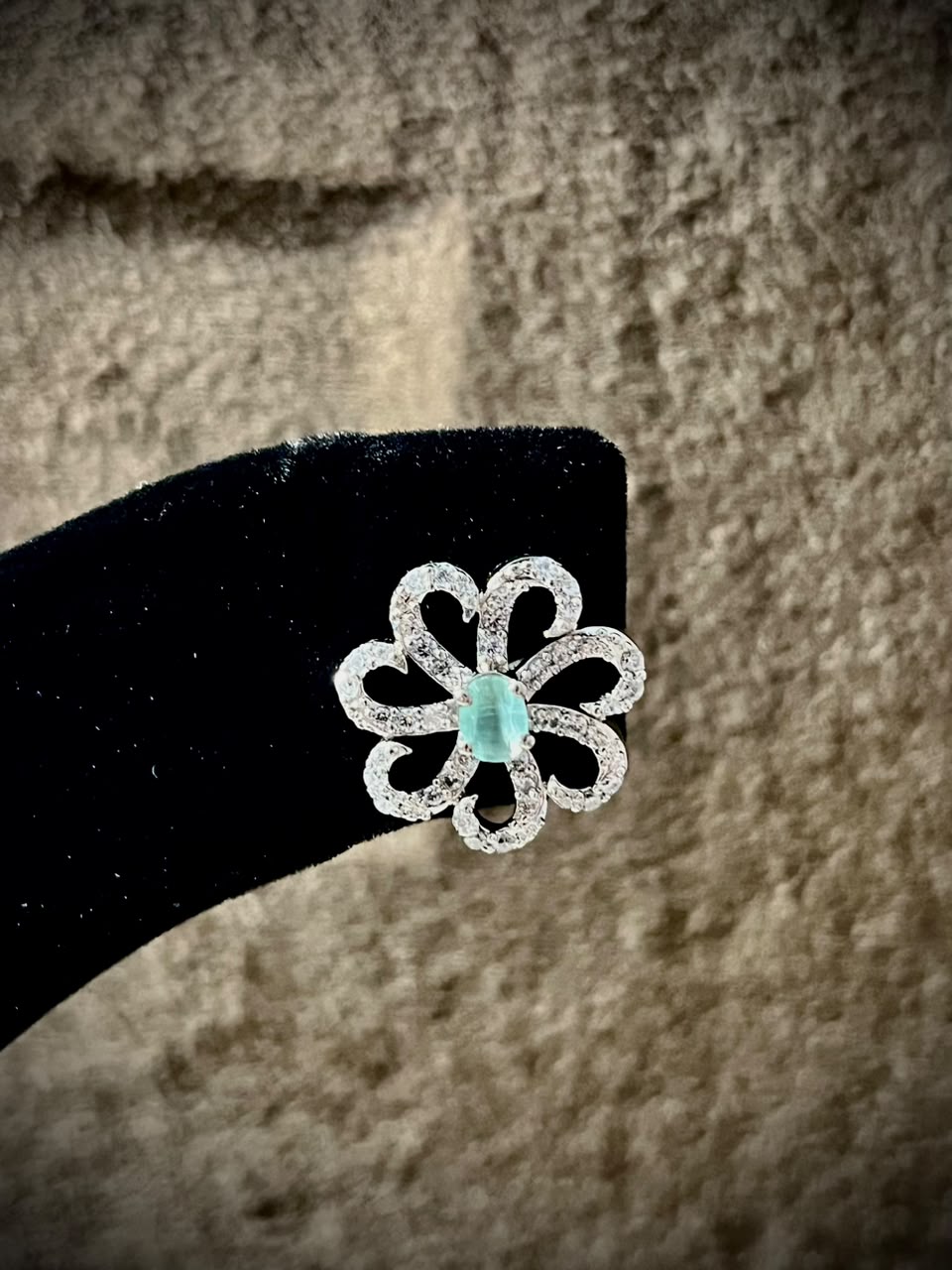 Silverya Aqua Blossom Stud Earrings – 925 Sterling Silver