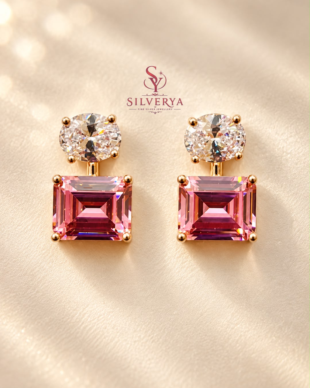 Blush Prism Drop 925 Silver Earrings