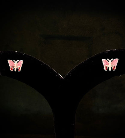 Rose Flutter 925 Sterling Silver Butterfly Pendant & Earrings Set