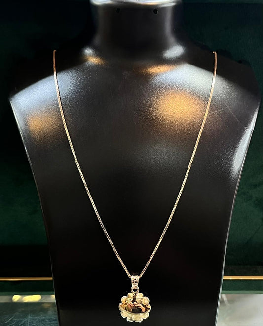 Rose Gold Plated Floral Pendant Necklace in 925 Sterling Silver