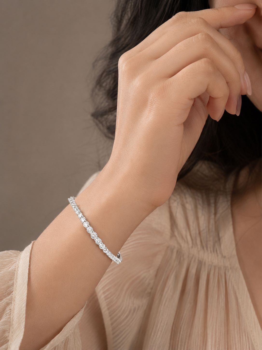 925 Sterling Silver Tennis Bracelet with Zircon Stones