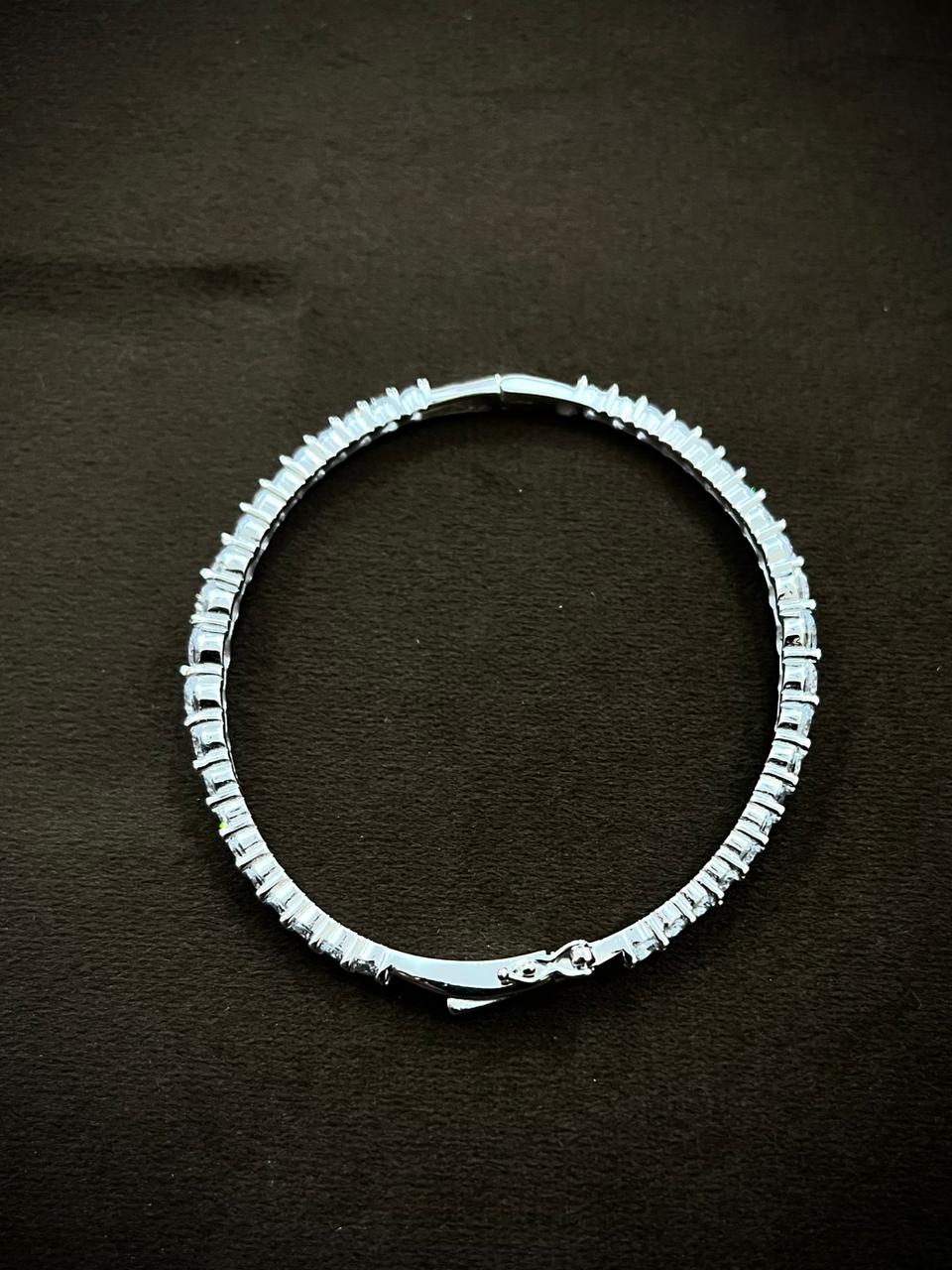 925 Sterling Silver Tennis Bracelet with Zircon Stones