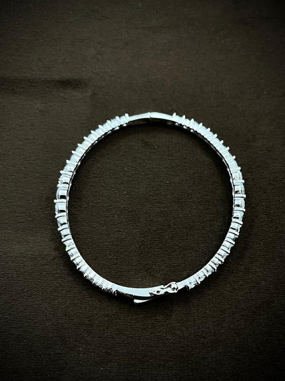 925 Sterling Silver Tennis Bracelet with Zircon Stones