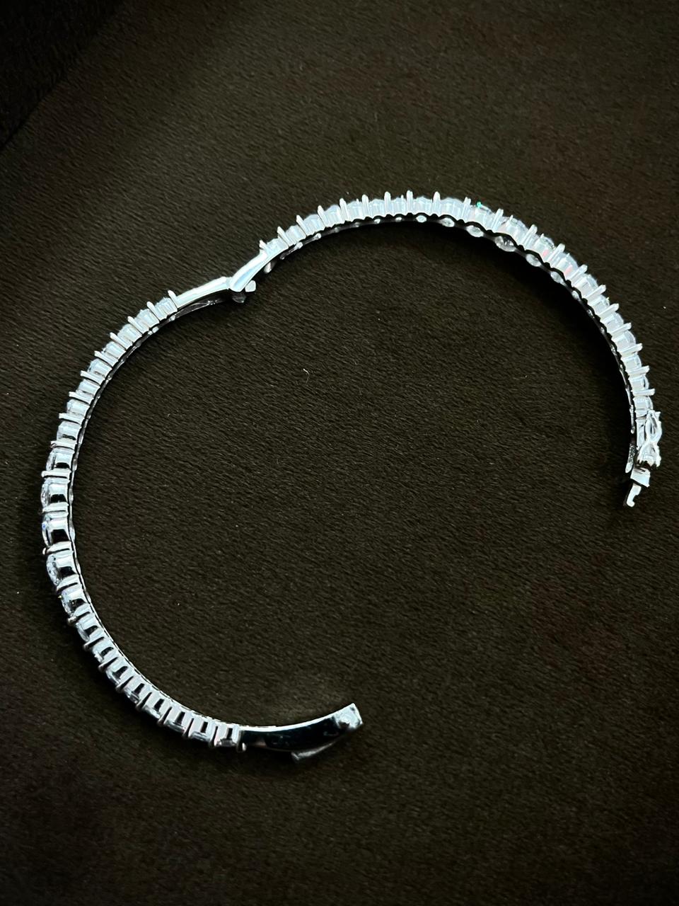925 Sterling Silver Tennis Bracelet with Zircon Stones