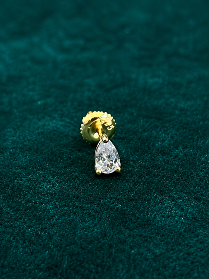 925 Sterling Silver Pear-Cut Zircon Stud Earrings