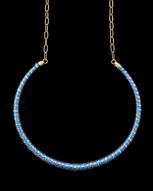 Silverya 925 Sterling Silver Gold Polished Textured Choker Necklace for Women