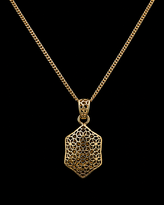 Silverya 925 Sterling Silver Gold Polished Floral Filigree Pendant Necklace for Women