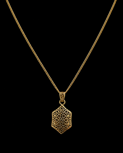 Silverya 925 Sterling Silver Gold Polished Floral Filigree Pendant Necklace for Women